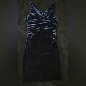 Kensie Strapless Velvet Dress in Deep Blue